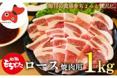 ジューシー!　ブランド豚「和豚もちぶた」ロース焼肉用1kg【1370799】