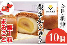 栗が丸々1個入った　食べ応え抜群「くりまんじゅう」10個入り【1446548】