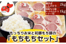 ＜幸せ食感＞奥会津産こしひかり「かいちょう米」と、和豚もち豚の「もちもちセット」＜複数個口で配送＞【4008275】