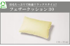 羽毛たっぷりで快適リラックスタイム！フェザークッション30（30×20cm）　【07461-0084】
