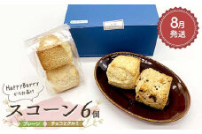 【2025年8月発送】人気店 HappyBerryのスコーン 6個（プレーン4個、チョコとクルミ2個） 焼菓子 スイーツ F6U-148