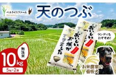 〈先行予約〉令和7年産 農家直送 ベルライスファームの天のつぶ 無洗米10kg F6U-129