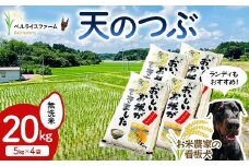 〈先行予約〉令和7年産 農家直送 ベルライスファームの天のつぶ 無洗米20kg F6U-130