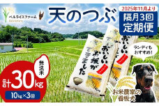 【お米の定期便 2025年11月より隔月3回配送】農家直送 天のつぶ 無洗米 10kg 全3回 F6U-182