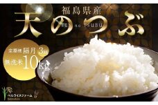 【お米の定期便 2025年11月より隔月3回配送】農家直送 天のつぶ 無洗米 10kg 全3回 F6U-182