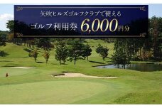 矢吹ヒルズゴルフクラブで使えるゴルフ利用券（6000円相当） F6U-231