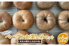 もちもちベーグル お楽しみ 6個セット （プレーン・コーヒーモカ 各3個） パン ベーグル 福島県 矢吹町 F6U-273