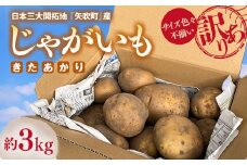 【訳あり】サイズ色々！不揃いじゃがいも（きたあかり）3kg詰め合わせ F6U-275