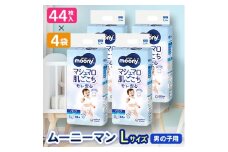 ＜毎月定期便＞ムーニーマン男の子用　Lサイズ44枚×4袋全2回【4069360】