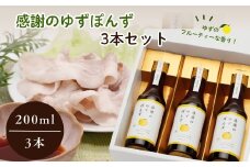 感謝のゆずぽんず3本【ゆず ポン酢 ドレッシング 果汁 感謝 柚子 ユズ セット 母の日 父の日 敬老の日 クリスマス 誕生日 新年 正月 年末年始 ギフト 贈り物 プレゼント】