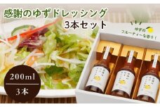 感謝のゆずドレッシング3本セット【ゆず ポン酢 ドレッシング 果汁 感謝 柚子 ユズ セット 母の日 父の日 敬老の日 クリスマス 誕生日 新年 正月 年末年始 ギフト 贈り物 プレゼント】