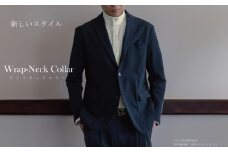 ラップネックカラーシャツ ユニセックス 尾州産ウォッシャブルウール ライトグレーM