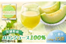 ベルファームの冷凍メロンジュース 茨城県産メロン100% 100g×15袋 ＜離島・沖縄配送不可＞【1443649】