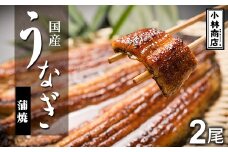 うなぎの六三 こばやし商店 国産 蒲焼うなぎ 約135g×2尾 自家製たれ2個付 木箱入【1604278】