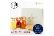 茨城県産 国産 天然生はちみつ 田舎はちみつ  120g×3種類セット　結蜜-Musubi R3【1605550】