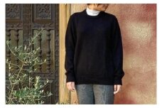 【アルパカ専門店　T'IKA】ラグランセーター・黒・男女兼用（アルパカ100％）【アパレル ブラック ウィメンズ 毛糸 大きめサイズ 茨城県 水戸市 ギフト プレゼント】 (AL-12)
