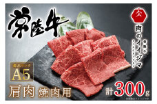 お中元 食べ物 肉 常陸牛A5 肩肉 焼肉 300g 1万円 10000円 プレゼント 誕生日 箱入り 熨斗対応 ギフト対応 内祝い 出産 結婚 快気 茨城県 水戸市 【肉のイイジマ】（DU-49）