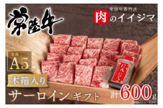 常陸牛 A5 焼肉 サーロイン ギフト（4人前 600ｇ）＜木箱入り・特製タレ付き＞ お中元 焼肉 ギフト プレゼント サーロイン 箱入り 熨斗 ギフト対応（DU-51）