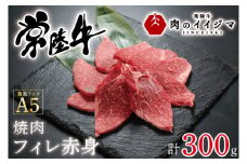 お中元 肉 常陸牛A5 焼肉フィレ赤身 300g ヒレ肉 黒毛和牛 プレゼント 誕生日 内祝い 出産 結婚 ギフト対応 【肉のイイジマ】 茨城県 水戸市 （DU-54）