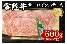 【常陸牛 A5ランク】サーロインステーキ　600g（300g×２枚） 冷凍 国産牛 和牛 牛肉 茨城県 水戸市  国産 30000円以内 老舗精肉店 EK-2
