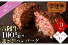 ハンバーグ 無添加 常陸牛 100% 100g 10個 セット リピーター続出！ ギフト お中元 食べ物 手捏ねハンバーグ タレ付 18000円 冷凍 小分け 焼くだけでレストランの味 茨城県 水戸市 (DU-8)