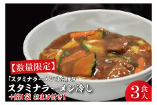 【日時指定必須】「スタミナラーメン日向」のスタミナラーメン冷し（３食入り）【数量限定】+餡１袋 おまけ付き！【ラーメン 麺 スタミナ 冷やし ラーメン ご当地ラーメン ご当地グルメ 茨城県 水戸市】（FF-8）