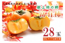 【11月頃より発送】献上柿出荷組合の富有柿2L 28玉【茨城県共通返礼品／石岡市】【柿 かき カキ フルーツ 果物 くだもの 八郷柿 ふるさと納税  水戸市 茨城県】（GP-3-2）