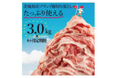 【数量限定】【6か月定期便】リピーター続出！茨城県産豚ブランド切り落とし計18kg(３kg×6回)【肉 豚肉 切り落とし 小分け 真空 真空パック 茨城県産 肉料理 肩ロース ウデ モモ バラ 水戸市 水戸】（EC-103）
