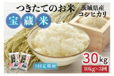 【3ヶ月定期便】【令和6年産】茨城県産コシヒカリ 宝蔵米 10kg×3回【お米 米 菊池 こしひかり つきたてのお米 食味ランキング特A評価 茨城県 水戸市】（CZ-803）
