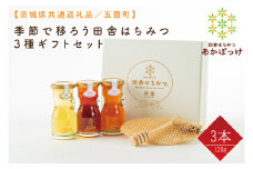 【数量限定】季節で移ろう田舎はちみつ3種ギフトセット　各120g（結蜜Musubi-R3）【茨城県共通返礼品／五霞町】 生ハチミツ 非加熱 茨城県産(HO-3)
