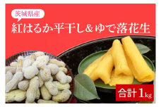 【期間限定】数量限定★秋の味覚セット★モーツァルトを聞かせた干し芋！！ 紅はるか平干し500g＆ゆで落花生（訳あり）500g【干しいも ほしいも 紅はるか さつまいも サツマイモ モーツァルト 音響熟成 熟成 落花生 ピーナッツ 訳アリ 自社農場 無添加 無着色 水戸市 水戸 茨城県】（AY-9）