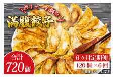 【6ヶ月定期便】リピーター続出！ボリューム満点！満腹餃子120個（３kg ）×6回【老舗 大容量 国産 焼き餃子 冷凍 ぎょうざ ギョーザ 冷凍餃子 簡単調理 惣菜 おかず 水戸市 水戸 茨城県 】（EJ-15）
