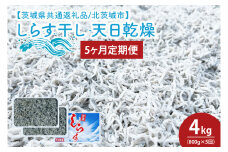 【5ヶ月定期便】しらす干し 天日乾燥800g（400g×2）【茨城県共通返礼品/北茨城市】(HY-15)