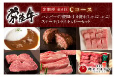 【定期便 全6回】常陸牛 6ヶ月 定期便 Cコース ハンバーグ 焼肉 すき焼き しゃぶしゃぶ ステーキ レトルトカレー ギフト セット プレゼント ふるさと納税 定期便 肉 ギフト対応 【肉のイイジマ】 茨城県（DU-109）