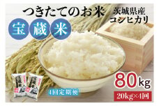 【4ヶ月定期便】【令和6年産】茨城県産コシヒカリ 宝蔵米 20kg×4回【お米 米 菊池 こしひかり つきたてのお米 食味ランキング特A評価 茨城県 水戸市】（CZ-715）