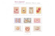 七字純子パステル画〈Bon Appetit〉ポストカードセット（10種）【パステル画 ポストカード カード セット パン フルーツ 野菜 七字純子 茨城県 水戸市】（FZ-6）