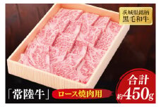 茨城県銘柄黒毛和牛常陸牛ロース焼肉用約450g【牛肉 和牛 ブランド牛 常陸牛 パーティ BBQ バーベキュー 水戸市 茨城県】(JB-7)