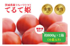 【先行予約・数量限定】てるて姫 小箱 約800g×1箱【とまと フルーツトマト ブランドトマト 糖度9度以上 野菜 フレッシュ リコピン ビタミンE 野菜ソムリエ 茨城県】（LJ-1）