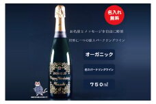 オーガニックスパークリングワイン 名入れ 猫 【スペイン産 お酒 ねこ オーガニック 彫刻ボトル プレゼント ギフト 就職祝い 誕生日 父の日 母の日 結婚祝い 新築祝い 水戸市 水戸 茨城県】（HW-10）