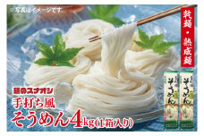 【麺のスナオシ】手打風そうめん１箱　4kg（200ｇ×20袋）（乾麺）【素麺 麺 長期保存 保存食 防災 人気 大容量 水戸市 茨城県】（BY-9）