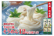 【麺のスナオシ】手打風そうめん３箱　計12kg（200ｇ×60袋）（乾麺）【素麺 麺 長期保存 保存食 防災 人気 大容量 水戸市 茨城県】（BY-10）