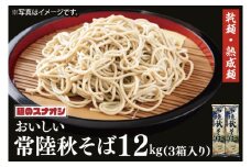 【麺のスナオシ】常陸秋そば３箱　計12kg（200ｇ×60袋）（乾麺）【蕎麦 麺 長期保存 保存食 防災 人気 大容量 水戸市 茨城県】（BY-18）