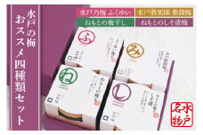 【数量限定】水戸の梅おススメ４種類セット【梅干 梅干し うめぼし 水戸乃梅 ふくゆい 水戸偕楽園 紫錦梅 ねもとの梅干 ねもとのしそ漬梅】（CU-2）
