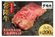 【数量限定】常陸牛 大トロカルビ100g・上赤身肉100g【牛肉 和牛 ブランド牛 常陸牛 パーティ BBQ バーベキュー 水戸市 茨城県】(MJ-1)