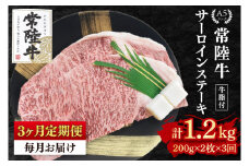 【3ヶ月定期便】【常陸牛A5ランク】サーロインステーキ　400ｇ（200ｇ×２枚）（EK-1_1）