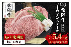 【6か月定期便】【常陸牛 A5ランク】サーロインステーキ　900ｇ（300ｇ×３枚） 冷凍 国産牛 和牛 牛肉 茨城県 水戸市  国産 老舗精肉店（EK-3_2）