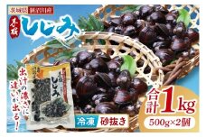 茨城県涸沼川産 だしの濃さに違いが出る！手掘しじみ（砂抜き）500g×２個（1kg）【涸沼川 シジミ オルニチン 味噌汁 スープ 茨城県 水戸市】（MS-7）