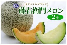 【先行予約】オリジナルブランド藤右衛門メロン2玉 芳醇な薫り緻密な果肉 爽やかな甘みをぜひお楽しみください　※離島への配送不可　※2025年5月下旬～6月下旬頃に順次発送予定