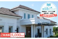 つくば・土浦鶴町皮膚科クリニックの自費医療利用券 9,000円分 ※離島への配送不可