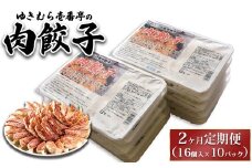 【2ヶ月定期便】ゆきむら壱番亭の肉餃子10パック(160個入り) ※離島への配送不可